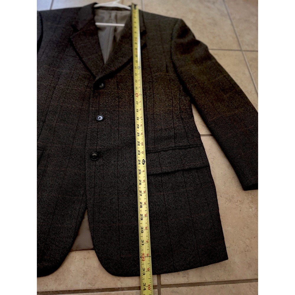 Corneliani Mark Shale Mens Brown Plaid Wool Sport Coat Blazer Made in Italy 42R - Picture 7 of 16